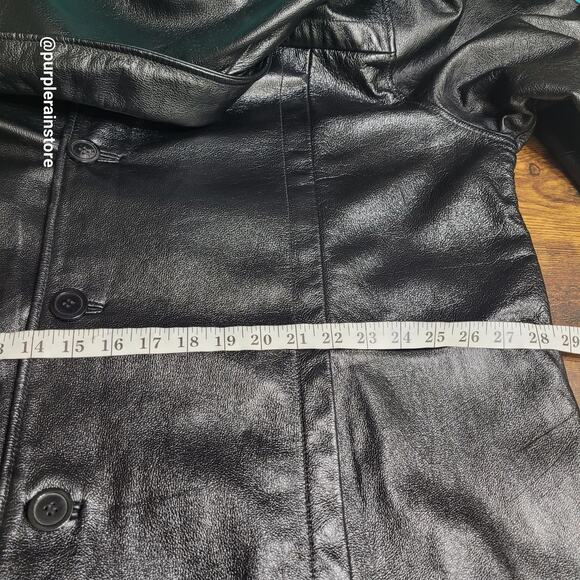 Vtg Wilsons M Julian Pebbled Leather Car Coat Blazer Coat Jacket 2X Y2K 90's - Picture 9 of 13